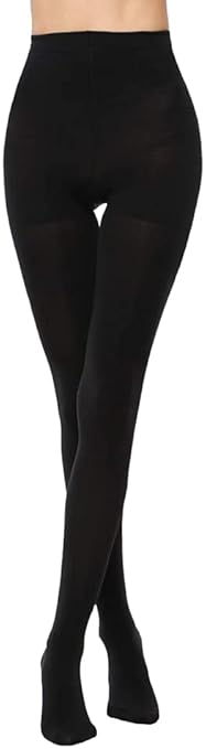 Women Pack of 2 High Waist Stockings Fiber Excellent Stretch Sheer Tights Long Comfort Super Soft Pantyhose (Black and Skin) - CL-RI-7808
