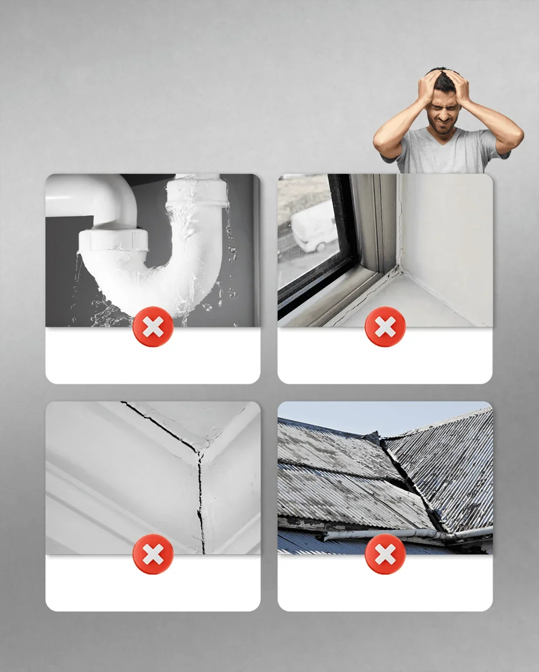 Waterproof Weather Resistant Concrete Crack Filler: Buy 1 Get 1 Free